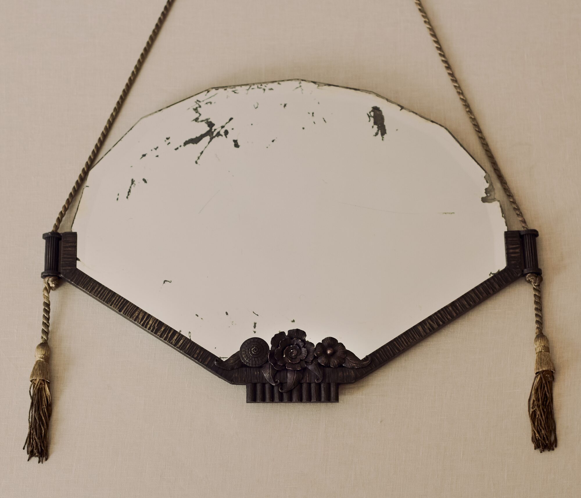 Manner of Edgar Brandt Iron Art Deco Mirror