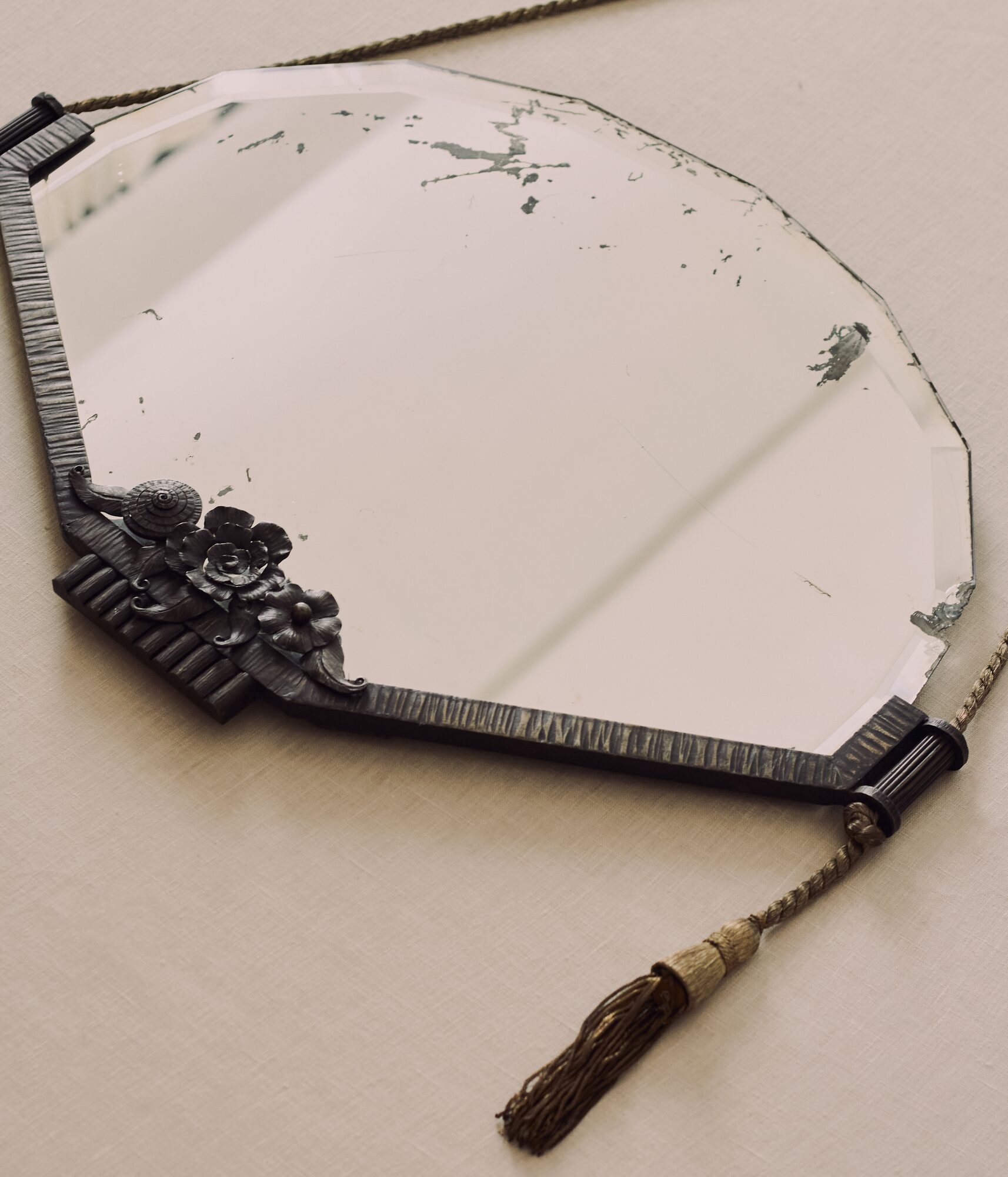 Manner of Edgar Brandt Iron Art Deco Mirror