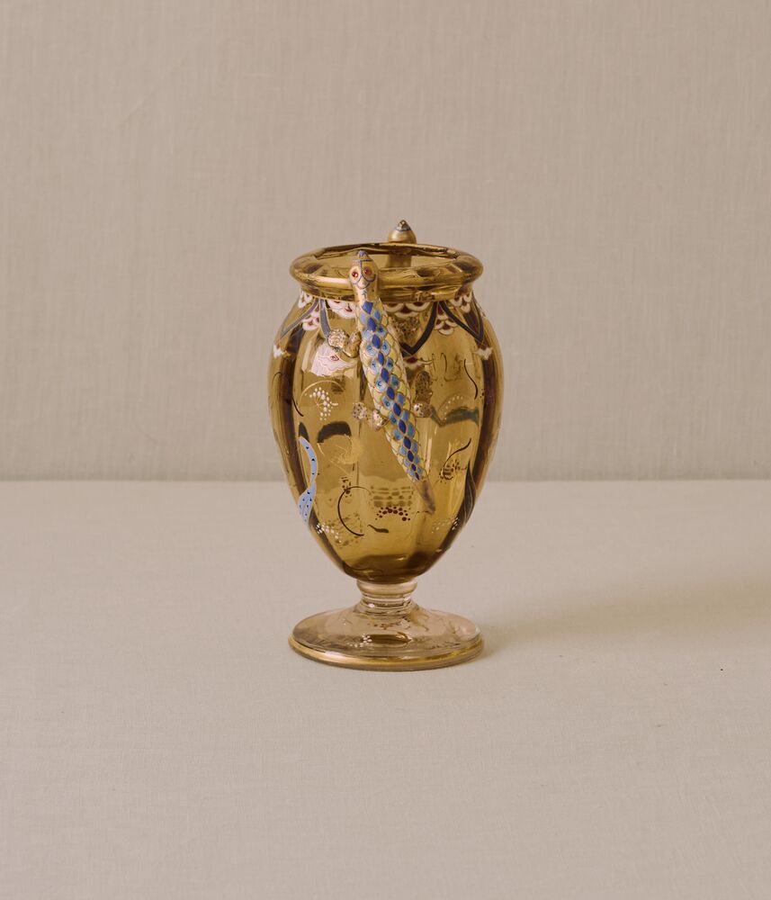 Glass Vase with Applied Geckos